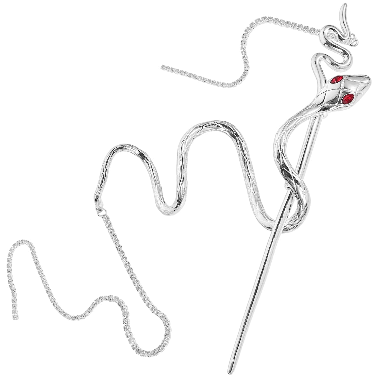 Elegant Silver Snake Hair Stick with Dangle Tassel Vintage Hair Pin for Women Perfect for Weddings Daily Wear and Special Occasions