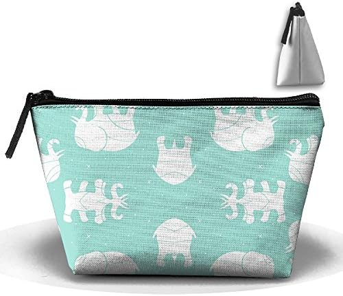 Elephant Silhouette On Mint Travel And Home Zipper Up Portable Bag Storage Bag Hand Bag