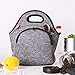 Waterproof Insulated Lunch Bag Grey Lunch Bags for Women and Men Reusable thermal Neoprene lunch cooler tote with Big Pockets