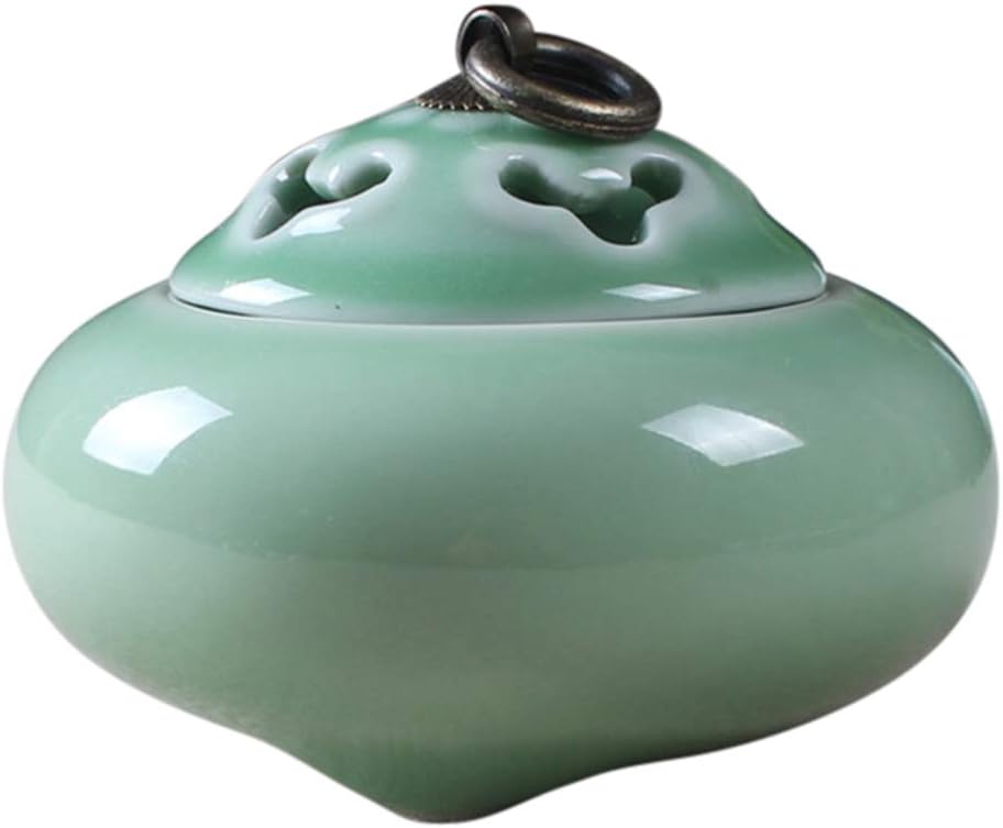 SYTH Electronic Censer Celadon Incense Burner,Aroma Diffuser with Adjustable Timer,Essential Oil Aroma Furnace Indoor Bedroom Home Decoration Romantic
