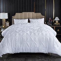 Andency White Queen Comforter Set(90x90Inch), 3