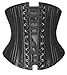 SHAPERX Women's Waist Training Corsets Underbust Heavy Duty 26 Steel Boned Hourglass Silhouette Body Shaper, SZ1908-Black-5XL