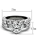 Marimor Jewelry His and Her Stainless Steel 3.10 Carat Cubic Zirconia Bridal Set and Men's Titanium Wedding Band