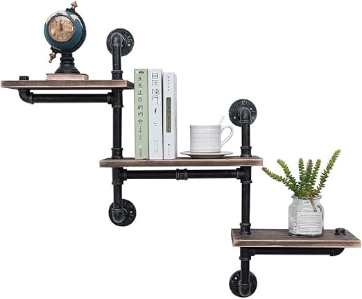 Amazon Com Industrial Pipe Shelving Wall Mounted Steampunk Real