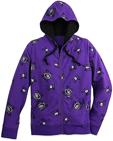 Disney Parks Minnie Mouse Skull and Bows Halloween Hoodie for Women (XS)