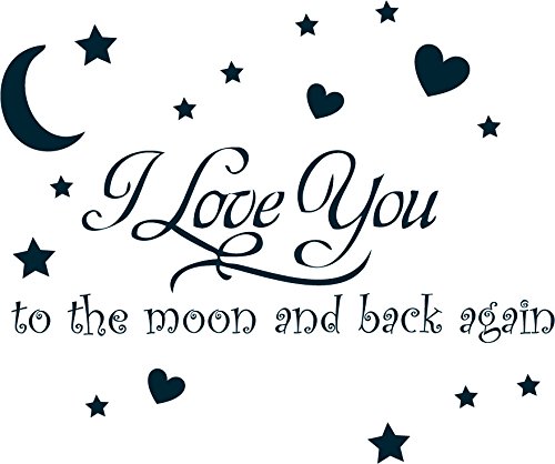 I Love You to The Moon and Back Again Wall Sayings Vinyl Art Decal Quote Sticker Home Decal Sty1 (Ma - //coolthings.us