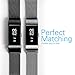 Tecson Magnetic Bands Compatible Fitbit Charge 2 (Pack of 2), Stainless Steel Metal Milanese Replacement Strap with Magnet Lock for Fitbit Charge 2, Silver and Black