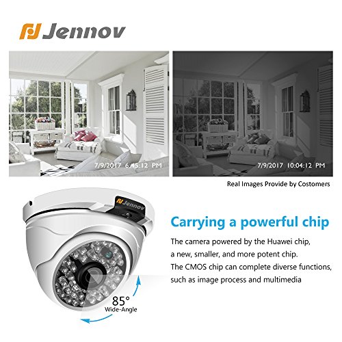 Jennov 1080P Hybrid CCTV Surveillance Dome Camera 4 in 1 HD TVI/CVI/AHD/960H CVBS Indoor/Outdoor IP66 Waterproof Day Night Vision IR Cut Security Camera
