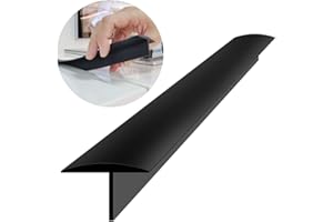 GOSMOL Silicone Stove Counter Gap Cover,30 Inches (for 0.2-1 inch Gap) Extra Long Kitchen Range Gap Filler,Heavy 10 oz, Cut to any size 21&25 (Set of 2,Black)