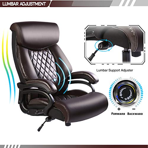 Bowthy Big and Tall Office Chair 400lbs Heavy Duty Ergonomic Computer Desk Chair with Arms High Back Adjustable Lumbar… - Image 3