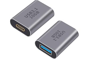 Poyiccot 10Gbps USB C Female to USB Female Adapter, 2-Pack Bi-Directional USB 3.1 Gen2 Type-C to Type-A Converter OTG Adapter Compatible with iPhone, MacBook Pro, Laptop