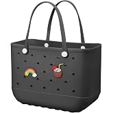Baonat Beach Bag Rubber Tote Bag - Waterproof Travel Bag for Women Washable Tote Bag Handbag for Sports Beach Market Pool