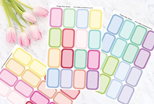 Half Box Planner Stickers in Cool, Warm &amp; Mixed Color Palette for Erin Condren LifePlanner, Filofax, Kikki K, Travelers Notebook
