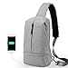 CrossBody Sling Bag Shoulder Chest Backpack Daypack Lightweight Casual Outdoor Sport Travel with USB Charging Port for Men Women Oscaurt (Dark Grey)