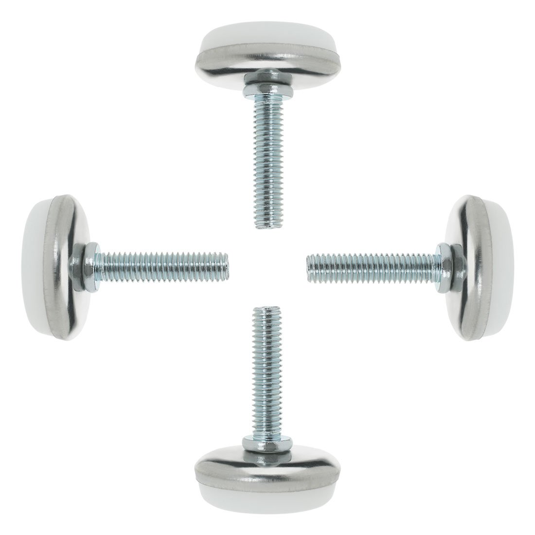sourcingmap M6 x 25 x 30mm Screw on Furniture Glide Leveling Feet Adjustable Leveler Pad for Chair Industrial Machine Desk Leg 4pcs