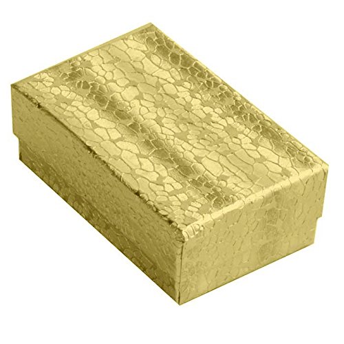 Gold Cotton Filled Jewelry Boxes #21 - Pack of 100