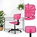 FurnitureR Kids Low-Back Adjustable Computer Seat Office Desk Task Swivel Armless Children Study Chair, Pink