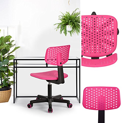 FurnitureR-bambini-sedia-a-schienale-basso-regolabile-computer-sedile-girevole-design-ufficio-Task-Chair-Armless-sedia-studio-per-bambini-Pink
