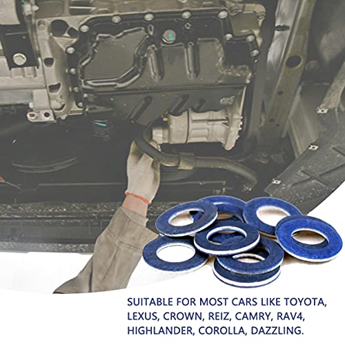 30 Pieces Aluminum Oil Drain Plug Washer Gaskets,90430-12031Crush Washer Oil Drain Plug Seals Rings Compatible with Toyota