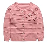 eTree Little Girls' Baby Cute Pearl Bow Buttons Cashmere Cardigan Sweaters