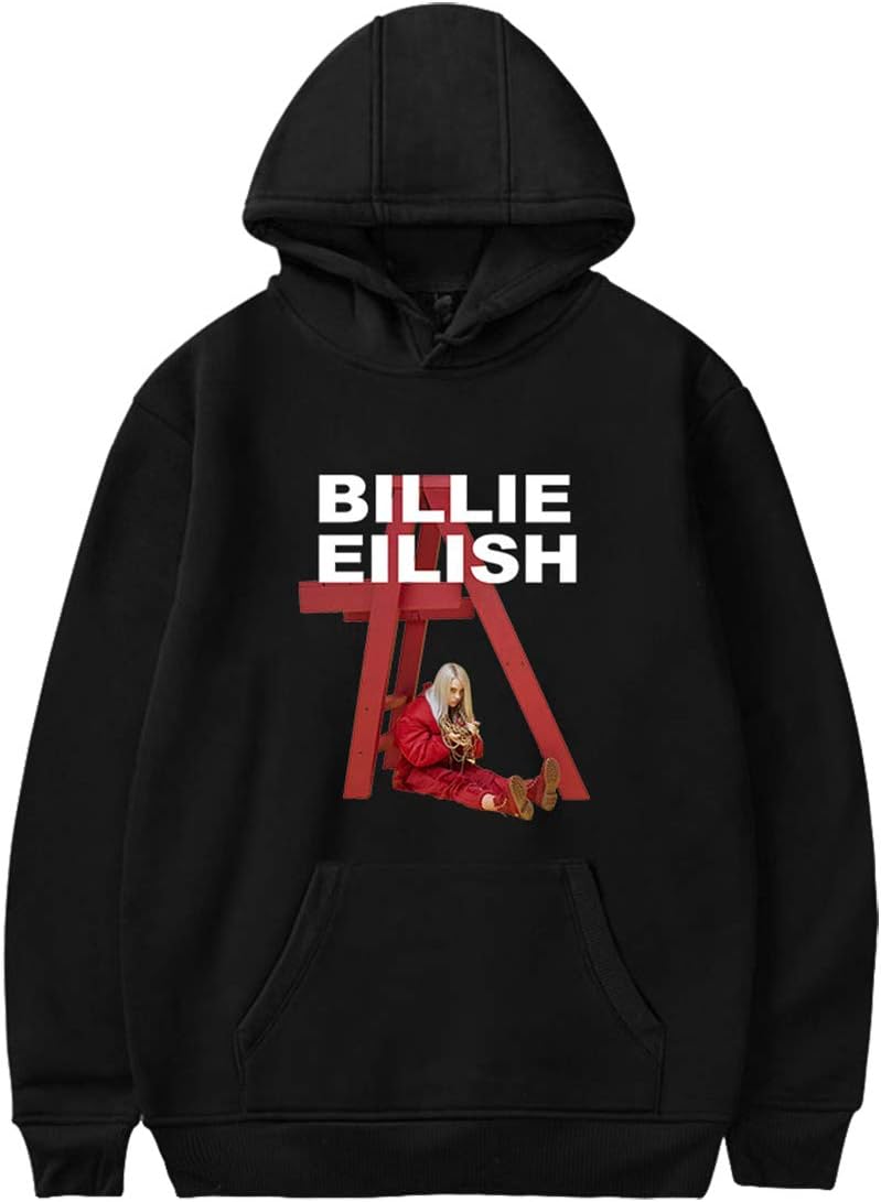 Girls' Billie Eilish Hoodie Pop Music Sweatshirt Unisex Fan Long Sleeve Outerwear Pullover