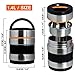 Vacuum Insulated Lunch Box Stainless Steel Food Jar 2 Tiers Food Container Food Carriers Thermal Lunch Container Food Storage Box 1.4L Holding Time 6hr 7x5’’(Random Black or Orange Color)