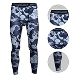 BeneU® Mens Camouflage Sports Running Basketball Compression Tight Leggings Pants(Style:Blue Camouflage Size:M)