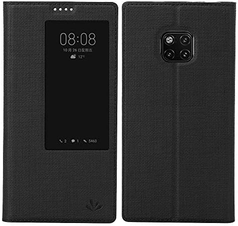 Keetron PU Leather Folding Folio with Kickstand Card Holder Shockproof Magnetic Closure TPU Inner Detachable Back Case for Huawei Mate 20 Pro (Black)