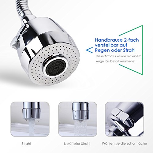 Homfa-A4-Profi-Gastro-schwenkbar-Spltisch-Kchen-Armatur-Kchenarmatur-Geschirrbrause-wasserhahn