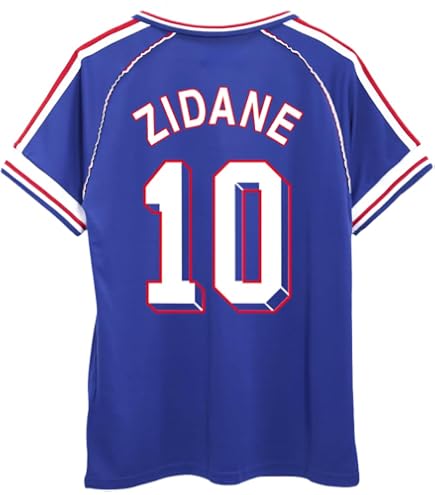 Amazon.com: France Zidane #10 Retro Men's Soccer Jersey Fan