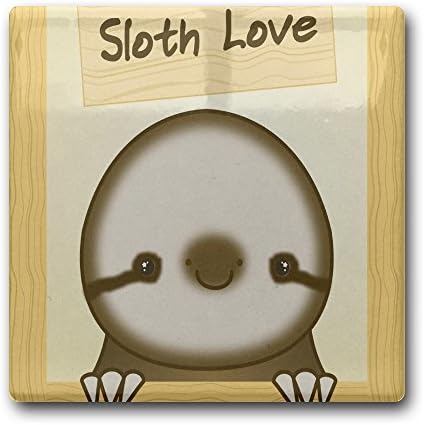 Linpark Cute Sloth Love Square Drink Coaster Holder Cup Mats Ceramics 11cm