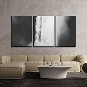 3 Piece Canvas Wall Art - Wonderful Landscape with Waterfall - Modern Home Art Stretched and Framed Ready to Hang - 16"x24"x3 Panels