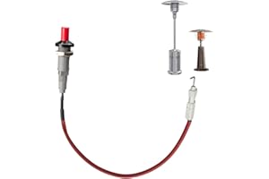 LESIMNKY Patio Heater Replacement Parts Push Button Piezo Igniter with Cable Kit 13.7” Long Electrode Ceramic Ignition Assembly Replacement Kit for Most Outdoor Propane Heater Gas Grill Range (1 Set)