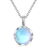 YAFEINI Moonstone Necklace for Women 925 Sterling Silver Moonstone Neckalce Pendant Jewelry Gifts for Women