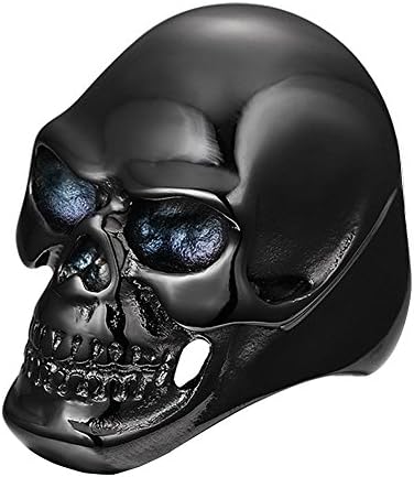 Men's Fashion Titanium Skull Ring Band for Women Men Wedding Promise Engagement 10