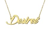 Aoloshow 18k Gold Plated Desiree Name Necklace