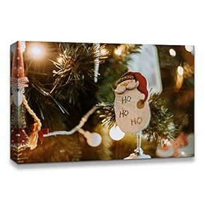 Canvas Wall Art Christmas Santa Claus Decor Painting Artwork for Home Prints Framed - 12x18 inches