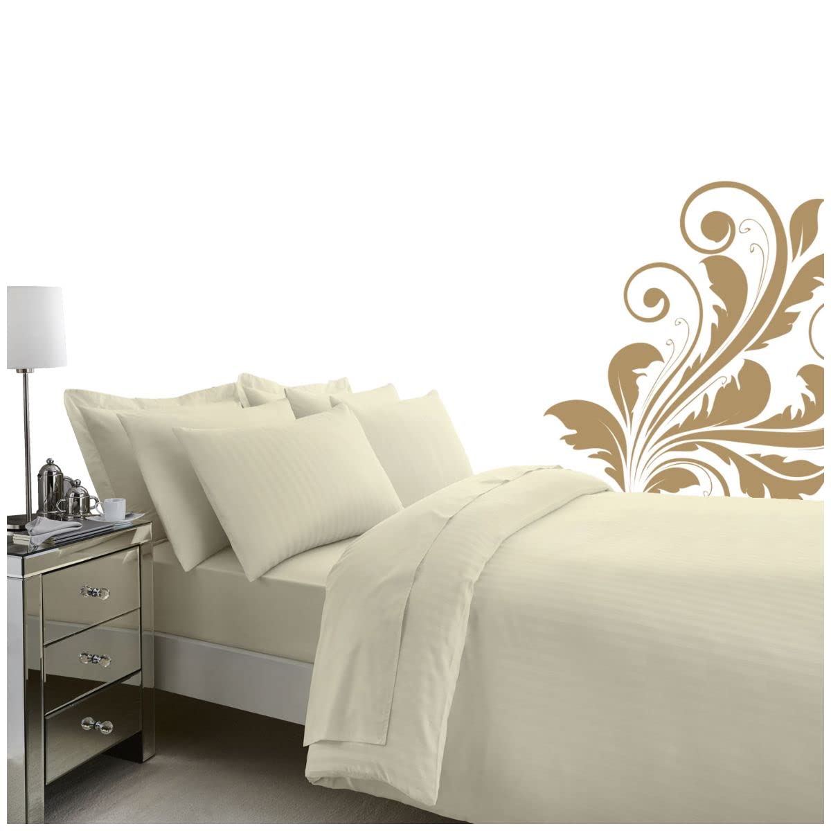 Gaveno Cavalia Soft and Luxurious 200 Thread Count Egyptian Cotton DUVET SET With Duvet Cover and Pillow Case Mocha King