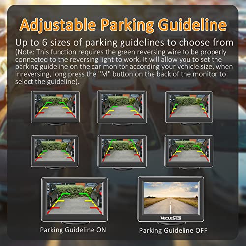 VECLESUS VM1 1080P Wired Car Backup Camera Kit, Continuous Or Reverse