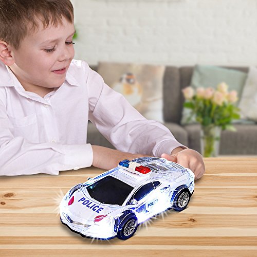 ArtCreativity LightUp Police Car with Lights and Sirens, 8.5” Battery
