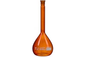 ELECTRON MICROSCOPY SCIENCES Volumetric Flask, Amber, 100 mL, with Glass Stopper, Class A with Lot Certificate