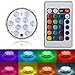 Submersible 10-LED Waterproof Light RGB for Vase Wedding Party Fish Tank Decors + Remote