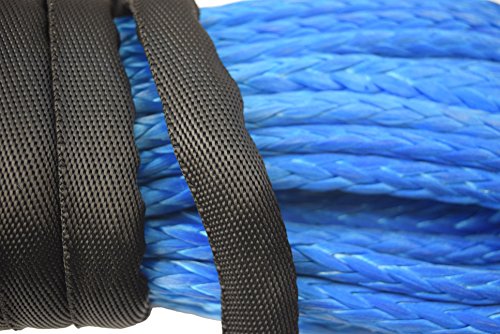 1/2Ã—100ft Synthetic Winch Cable Rope,Off-Road Recovery Rope,Tow Rope Car for ATV UTV SUV Vehicle (Blue)