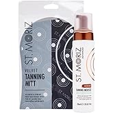 St. Moriz Advanced Color Correcting Self Tanner Mousse in Medium with Tanning Mitt Bundle - 7.78 Fl Oz - Color Correcting Instant Self Tanning Foam for Face & Body - Long Lasting & Streak Free