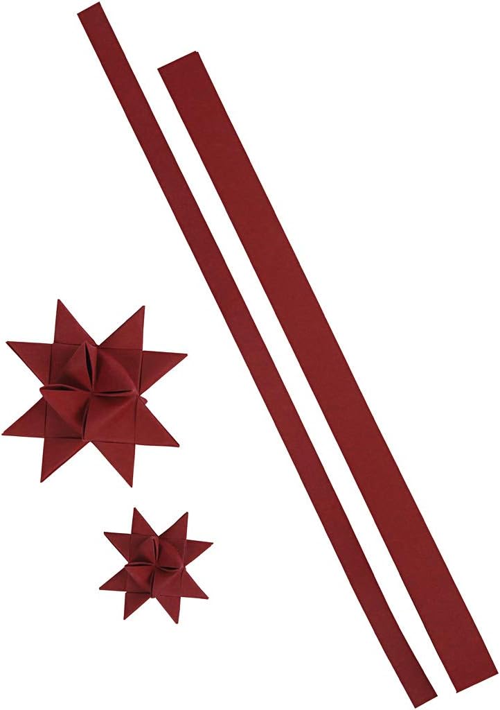 Creativ Star Paper Strips Red Crafting Folding 44+78cm 15+25mm 24 Pieces