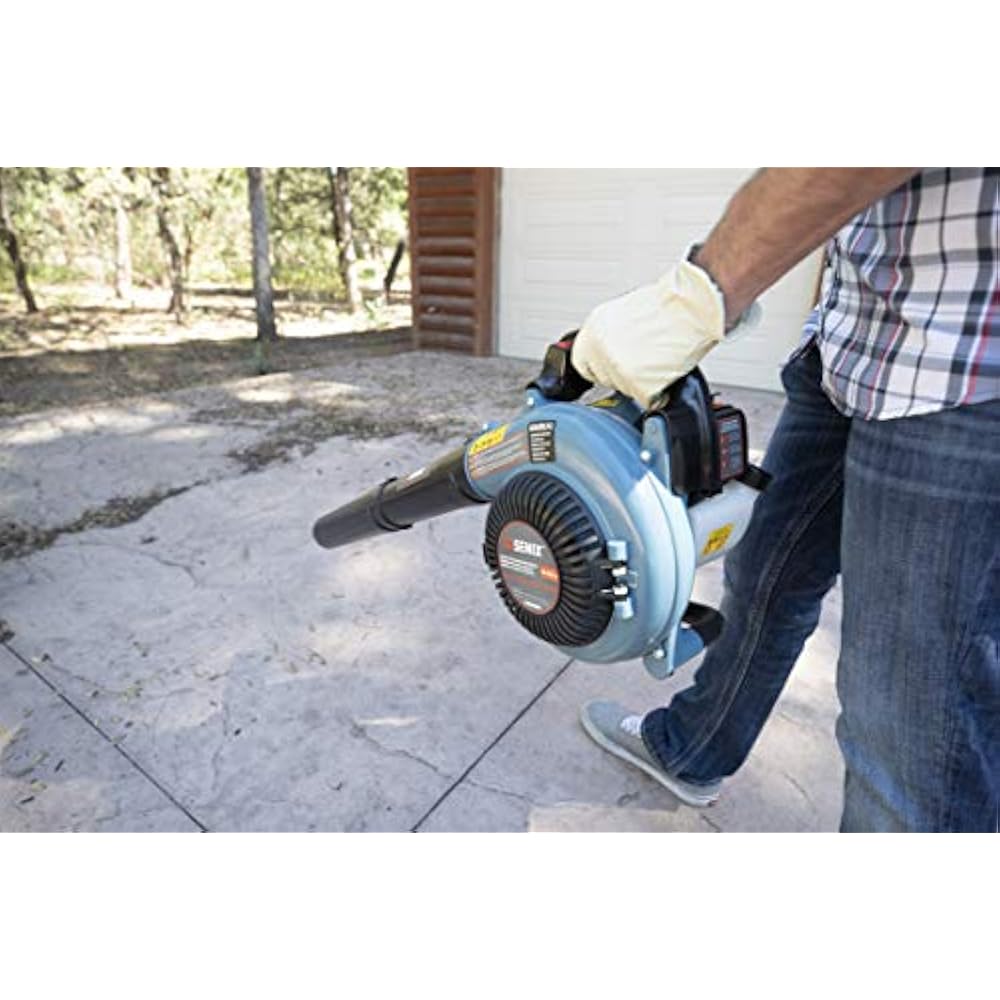 BL4QLL 26.5cc Stroke Gas Powered Leaf Blower AutoChoke Release, Blue