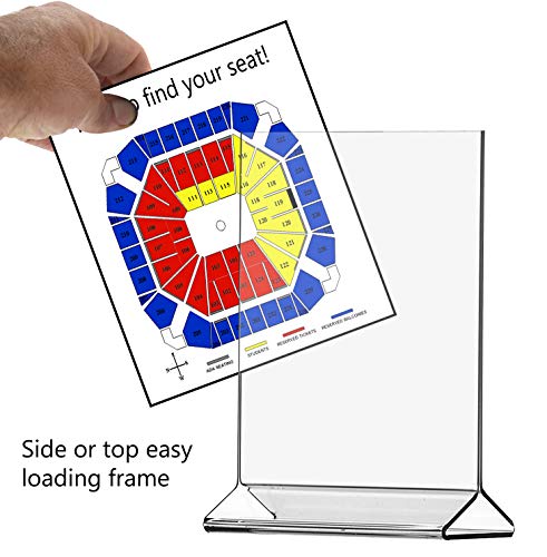 ChefLand Table Card Display/Plastic Upright Menu Ad Frame/Acrylic Sign Holder, 81/2 by 11-Inch, 6-Pack