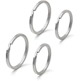Flickzo 316 Stainless Steel Key Rings 4 Pack (2&times;1.18in &amp; 2&times;1.37in) Rustproof Heavy Duty Split Rings for Car Keys, Dog Tags, Diving, Boating, Outdoor, Pool, Lab, DIY Crafts