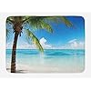 Ambesonne Ocean Bath Mat, Exotic Beach Water and Palm Tree by The Shore with Clear Sky Landscape Image, Plush Bathroom… 51touh5L48L. SS100