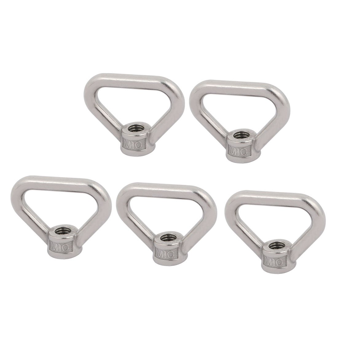 Sourcingmap Lifting Eye Nut M10 Female Thread 304 Stainless Steel Triangle Shape for Rope Fitting Pack of 5